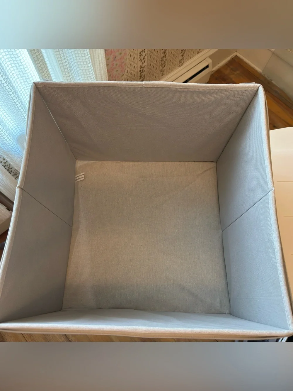 Brightroom fabric shoe storage organizer cube with clear zipper lid